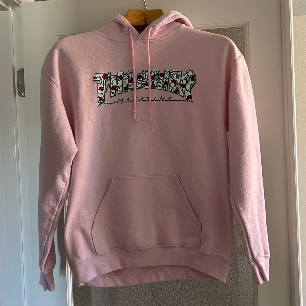 Pink rose Thrasher hoodie SIZE M